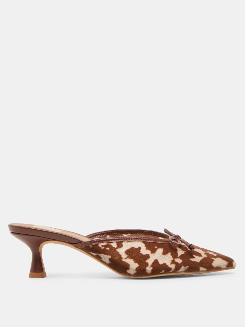 Dolce Vita Cleo Kitten Heels Cocoa Velvet Mesh Animal Print Women's 9.5 NEW